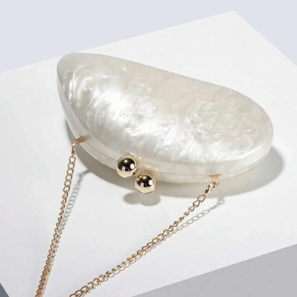 Pearlescent Shell Clutch